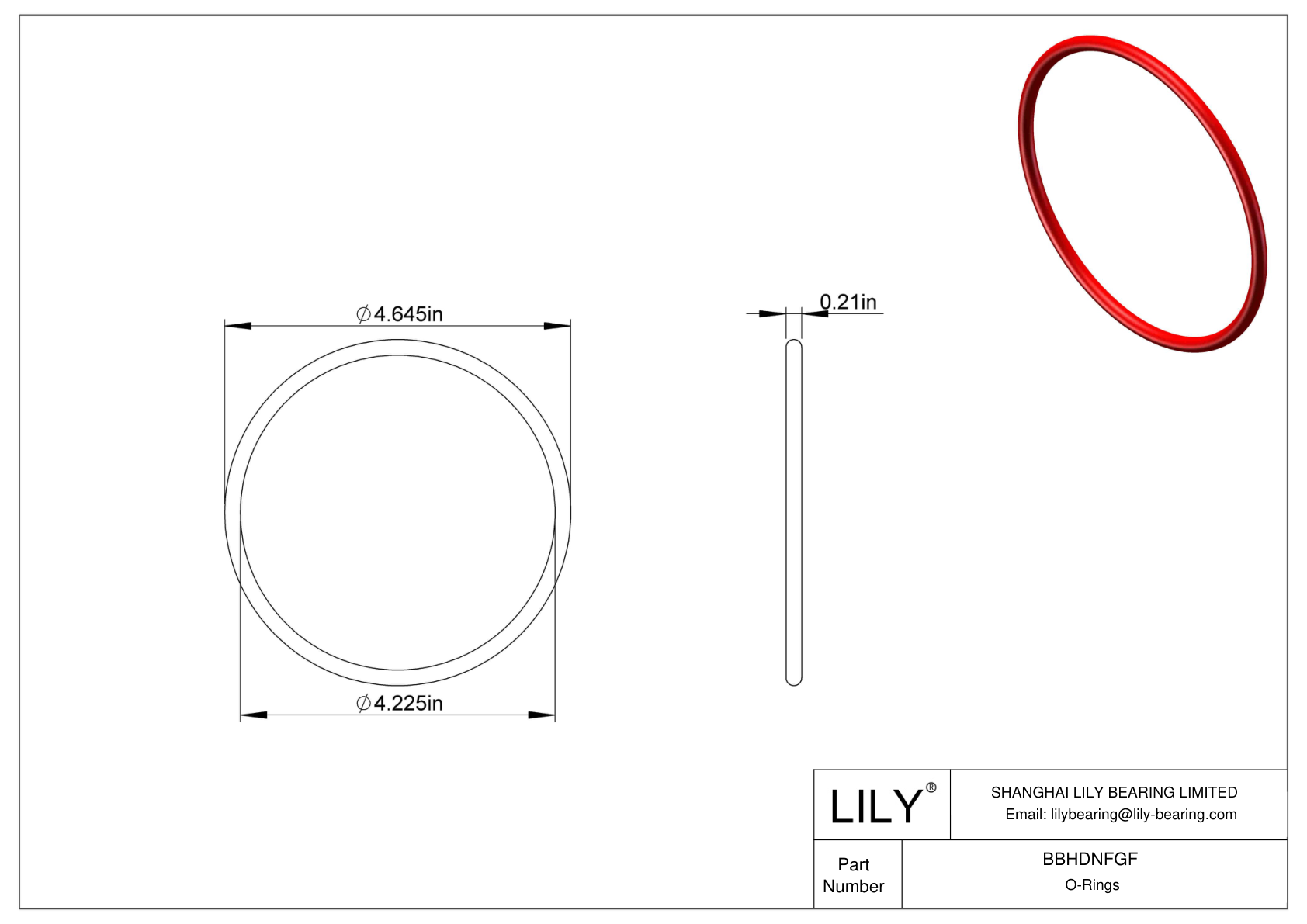 BBHDNFGF High Temperature O-Rings Round cad drawing