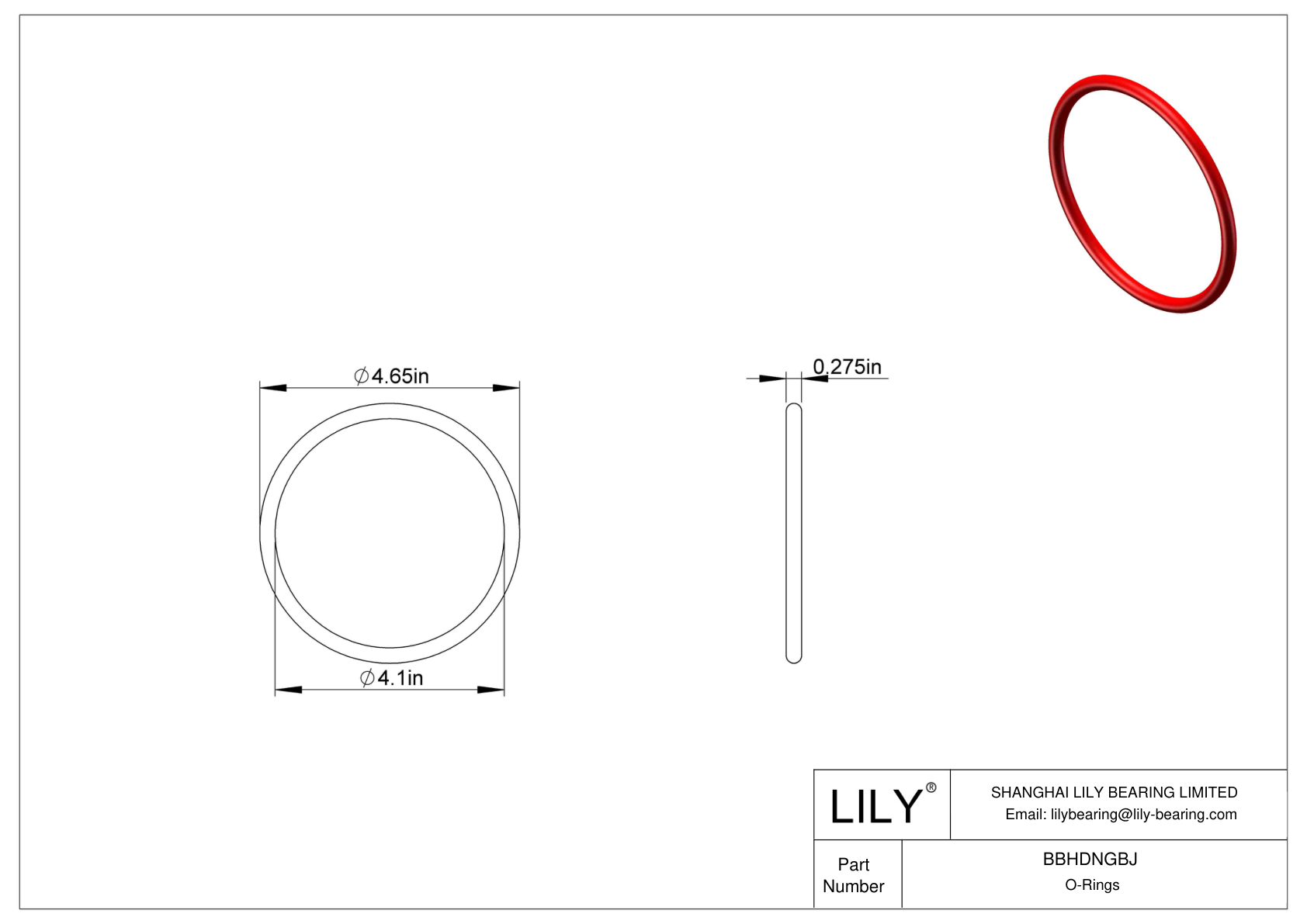 BBHDNGBJ High Temperature O-Rings Round cad drawing