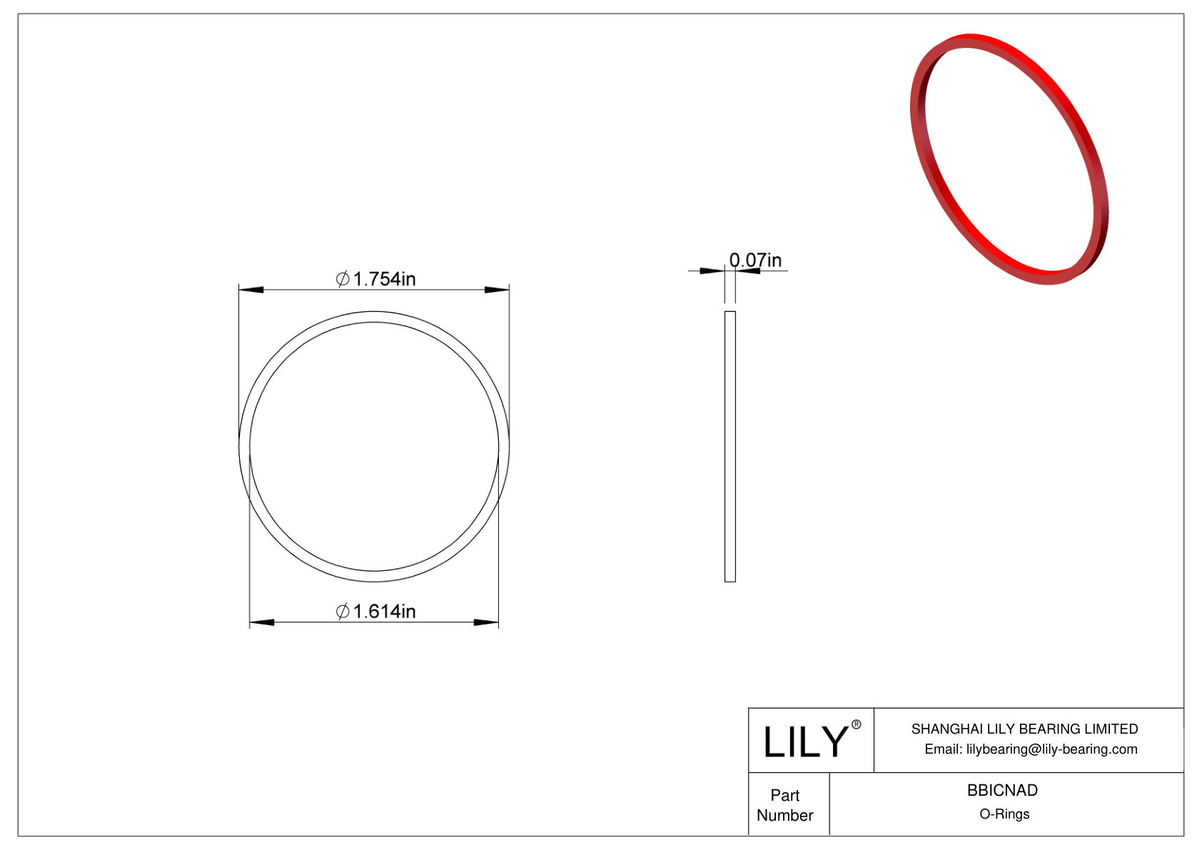 BBICNAD High Temperature O-Rings Square cad drawing