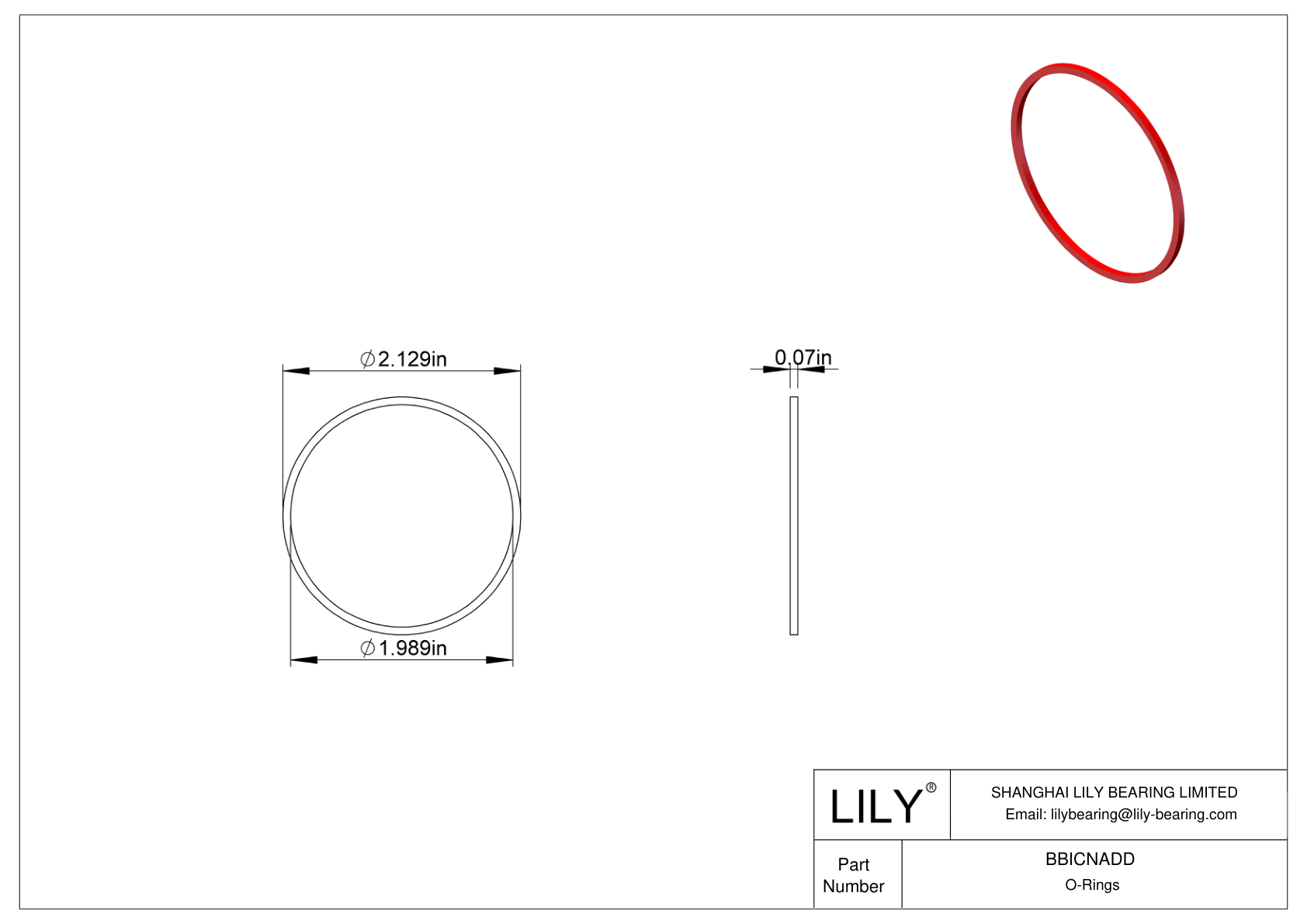 BBICNADD High Temperature O-Rings Square cad drawing