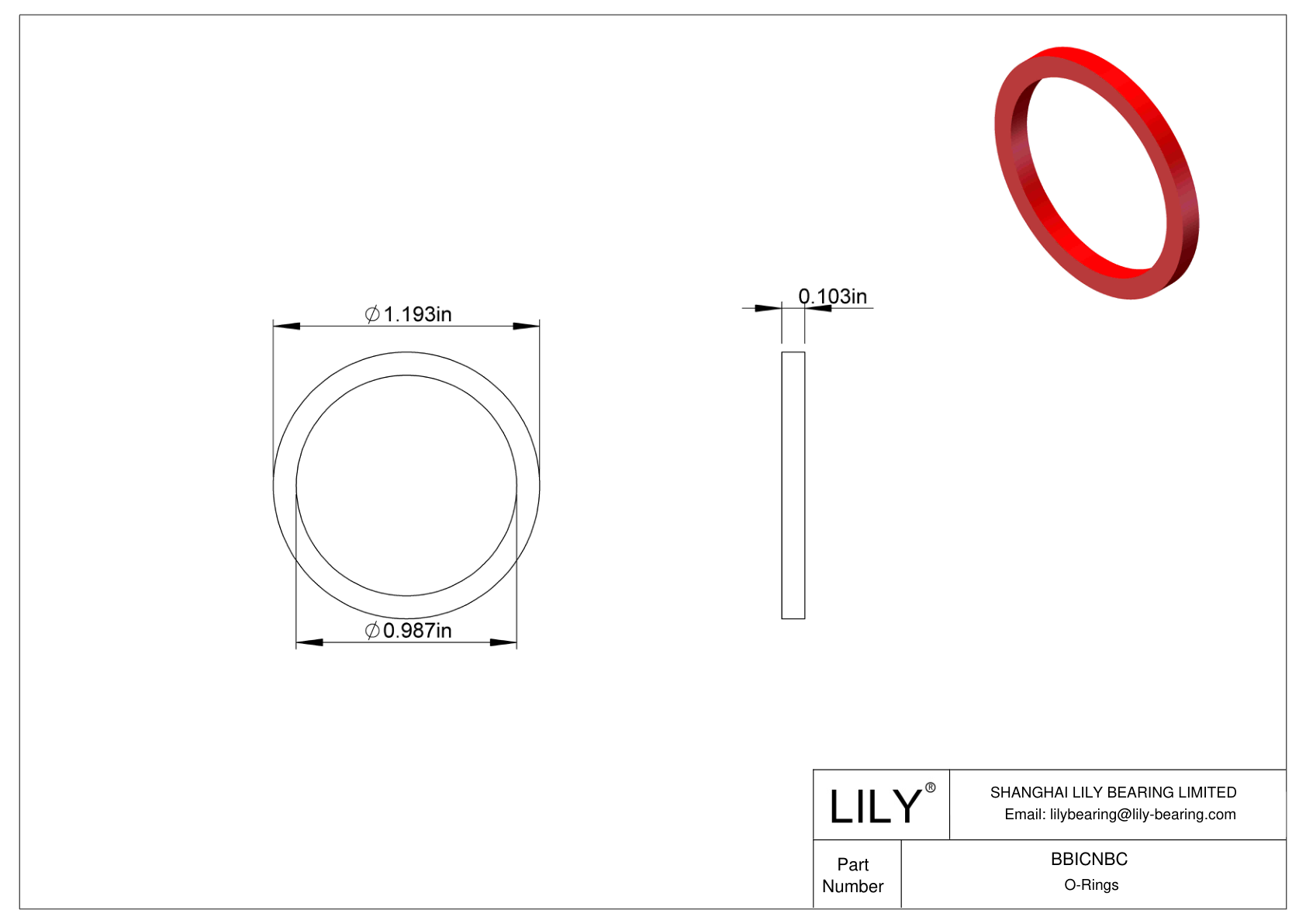 BBICNBC High Temperature O-Rings Square cad drawing