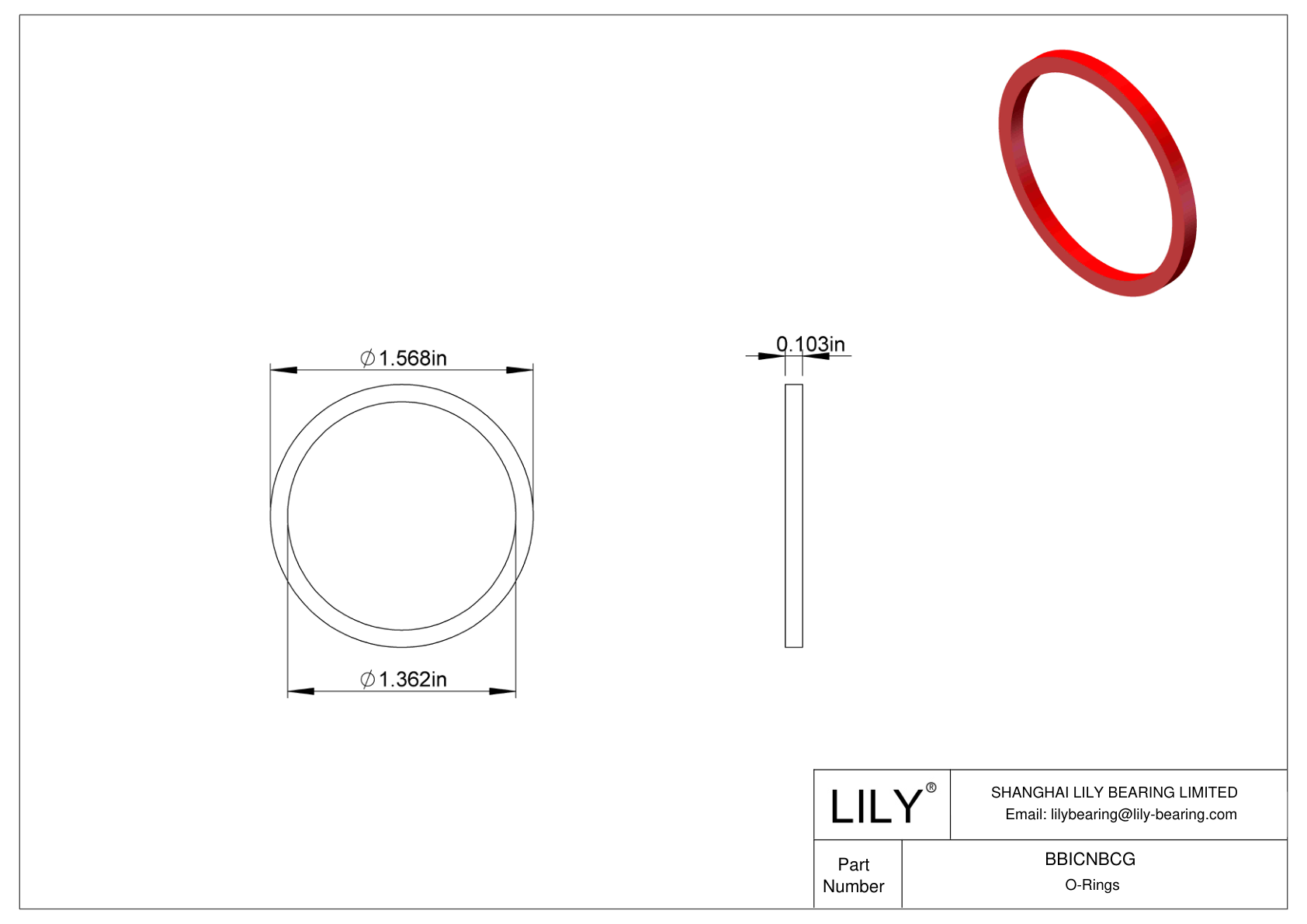 BBICNBCG High Temperature O-Rings Square cad drawing