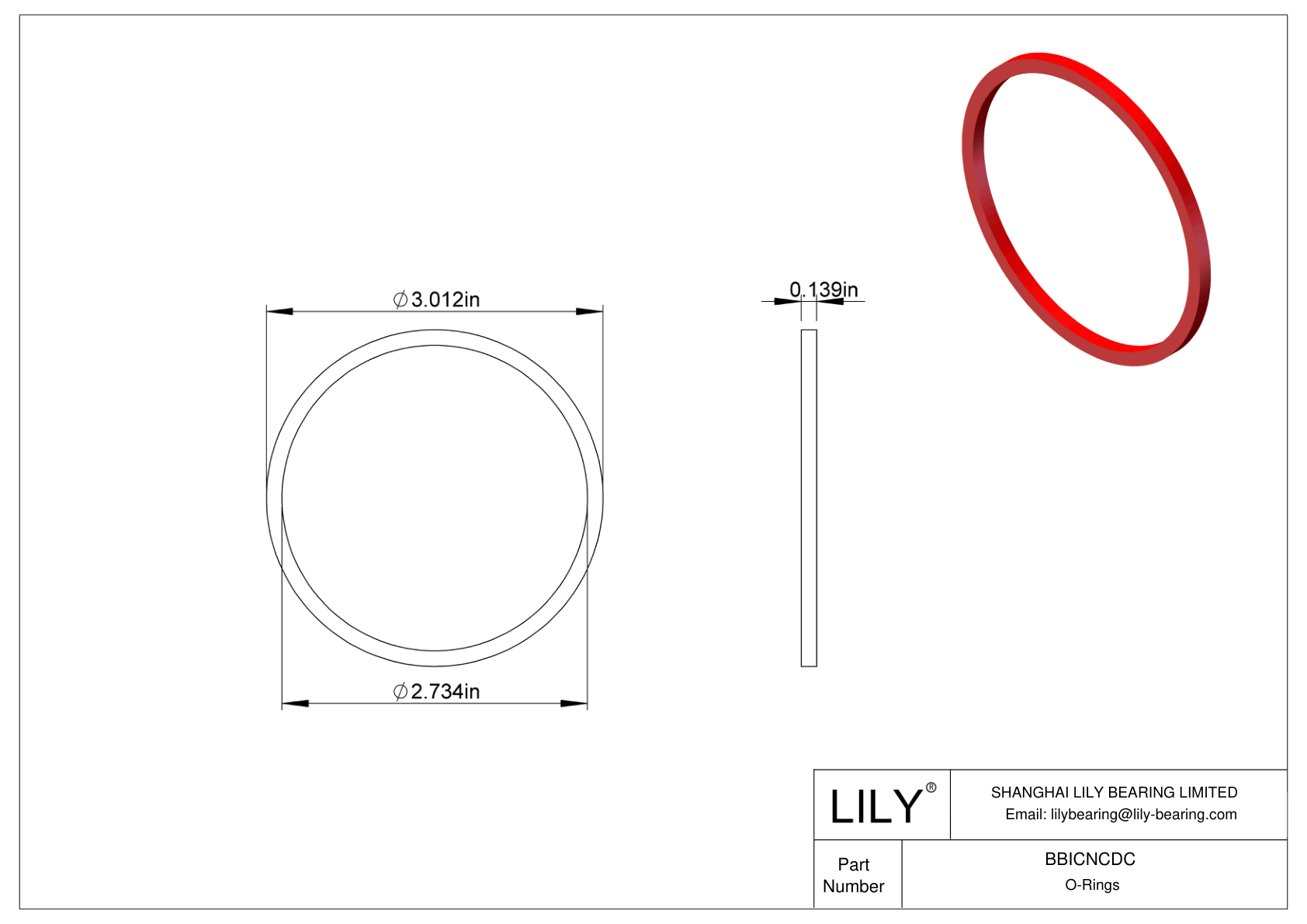 BBICNCDC High Temperature O-Rings Square cad drawing