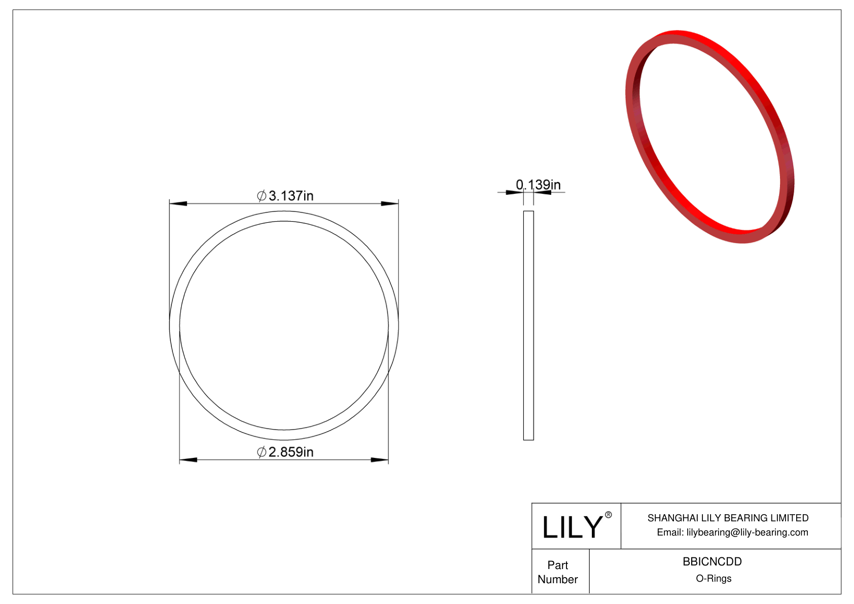 BBICNCDD High Temperature O-Rings Square cad drawing
