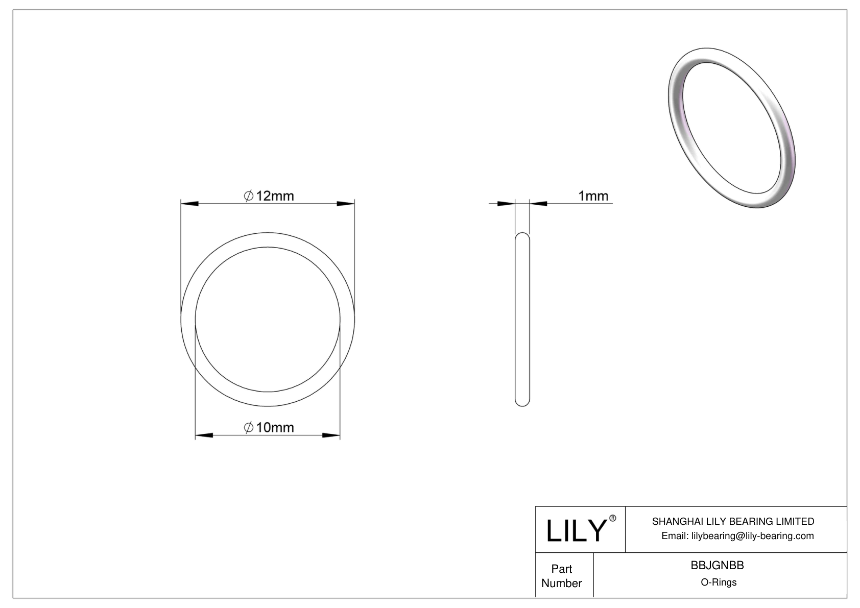 BBJGNBB Chemical Resistant O-rings Round cad drawing