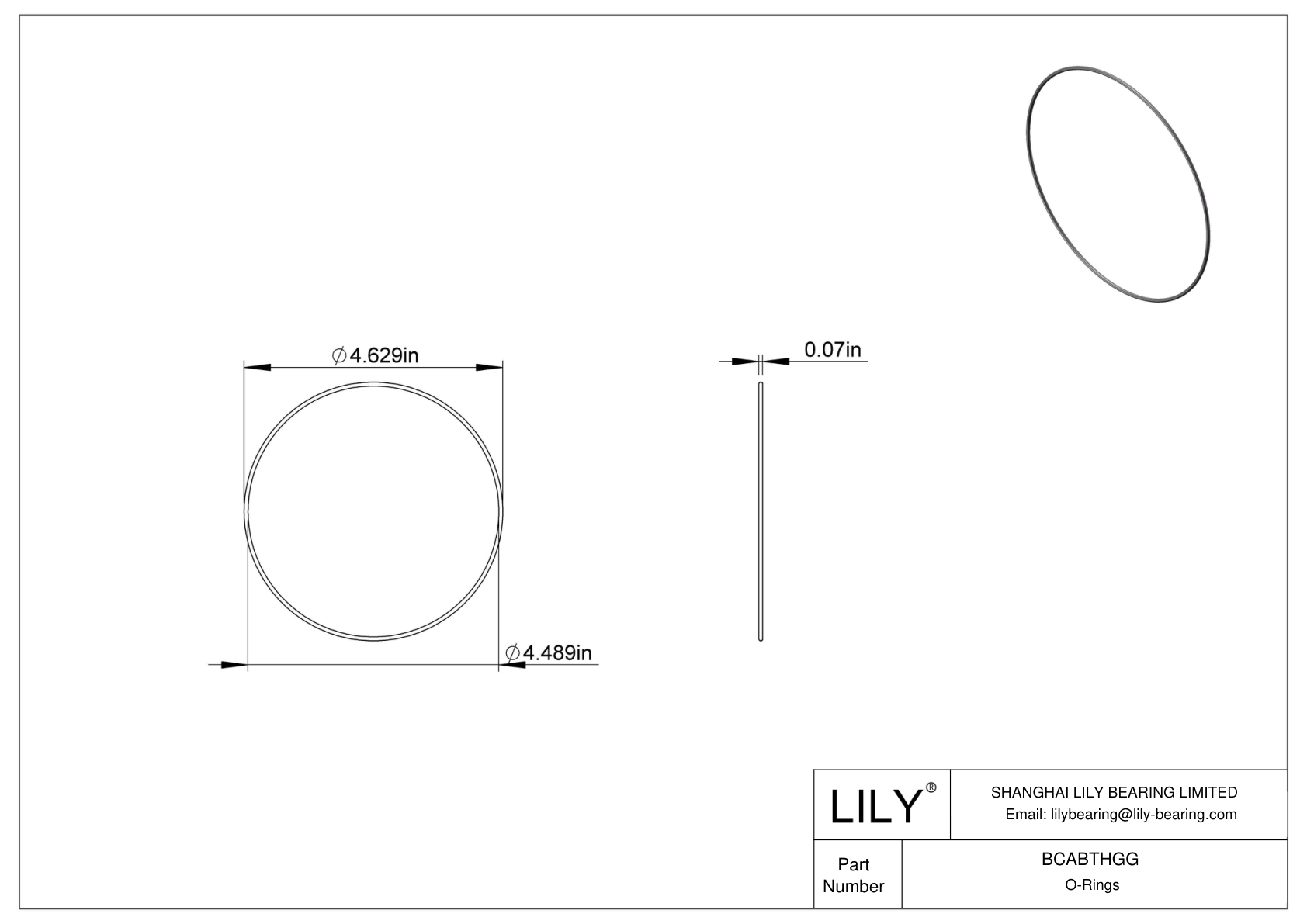 BCABTHGG Chemical Resistant O-rings Round cad drawing