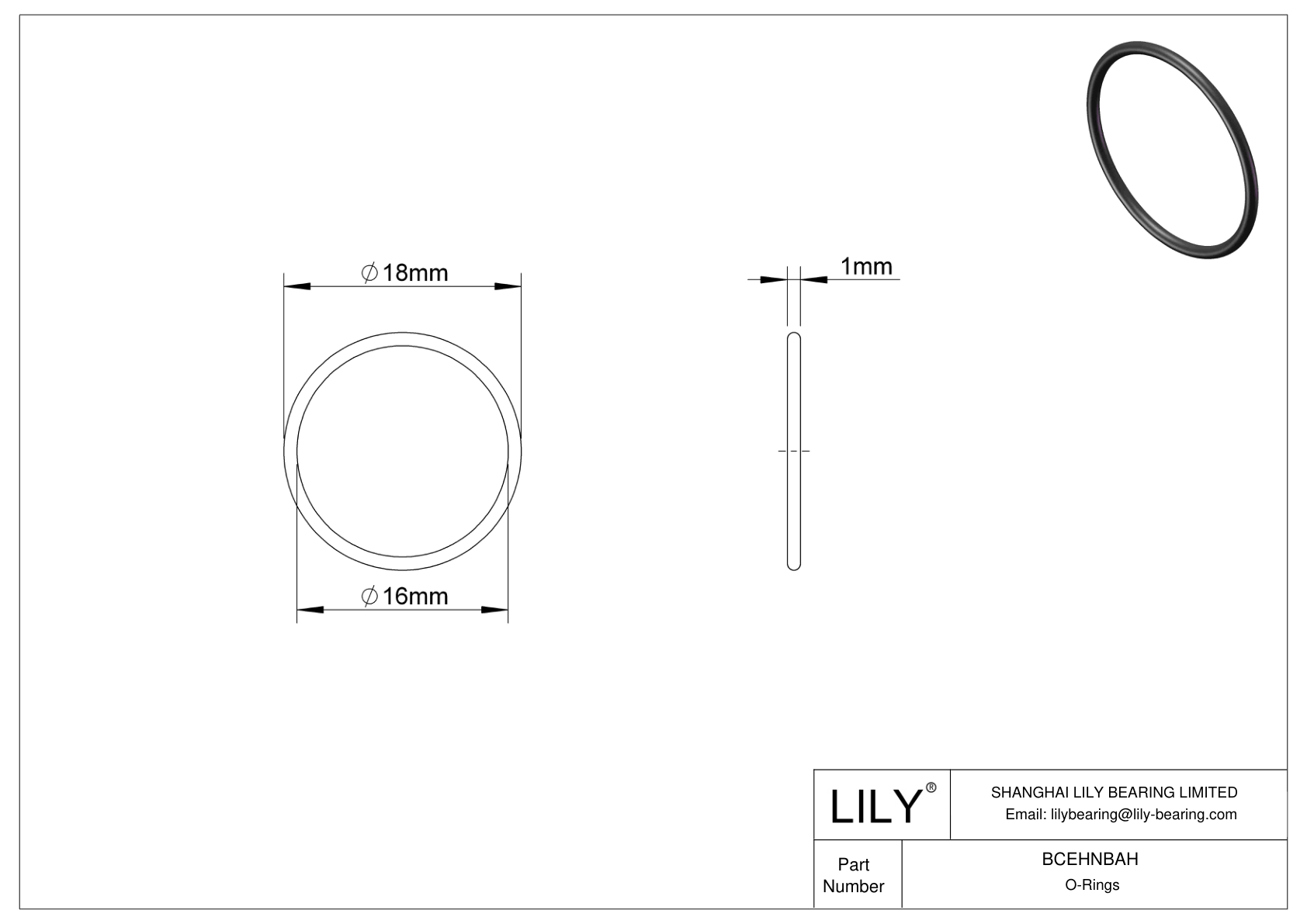 BCEHNBAH Juntas tóricas redondas resistentes al aceite cad drawing