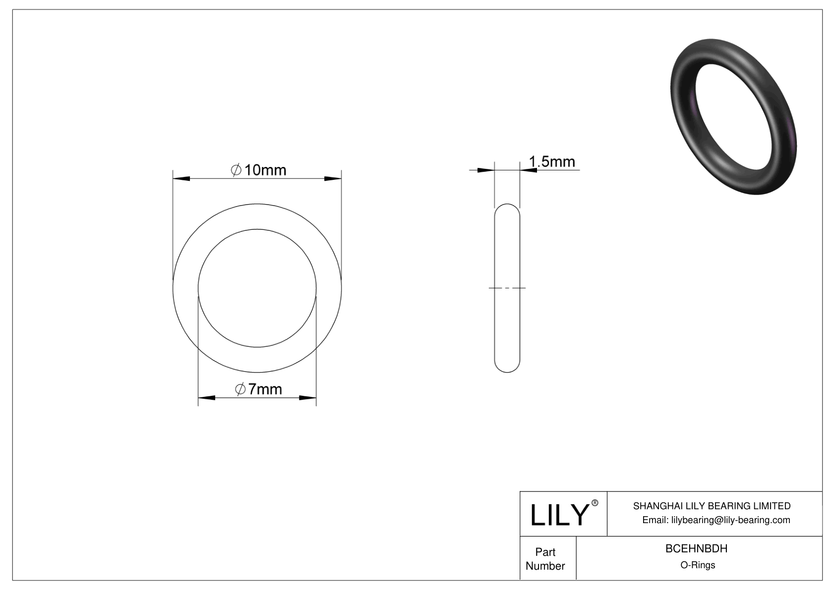 BCEHNBDH Juntas tóricas redondas resistentes al aceite cad drawing