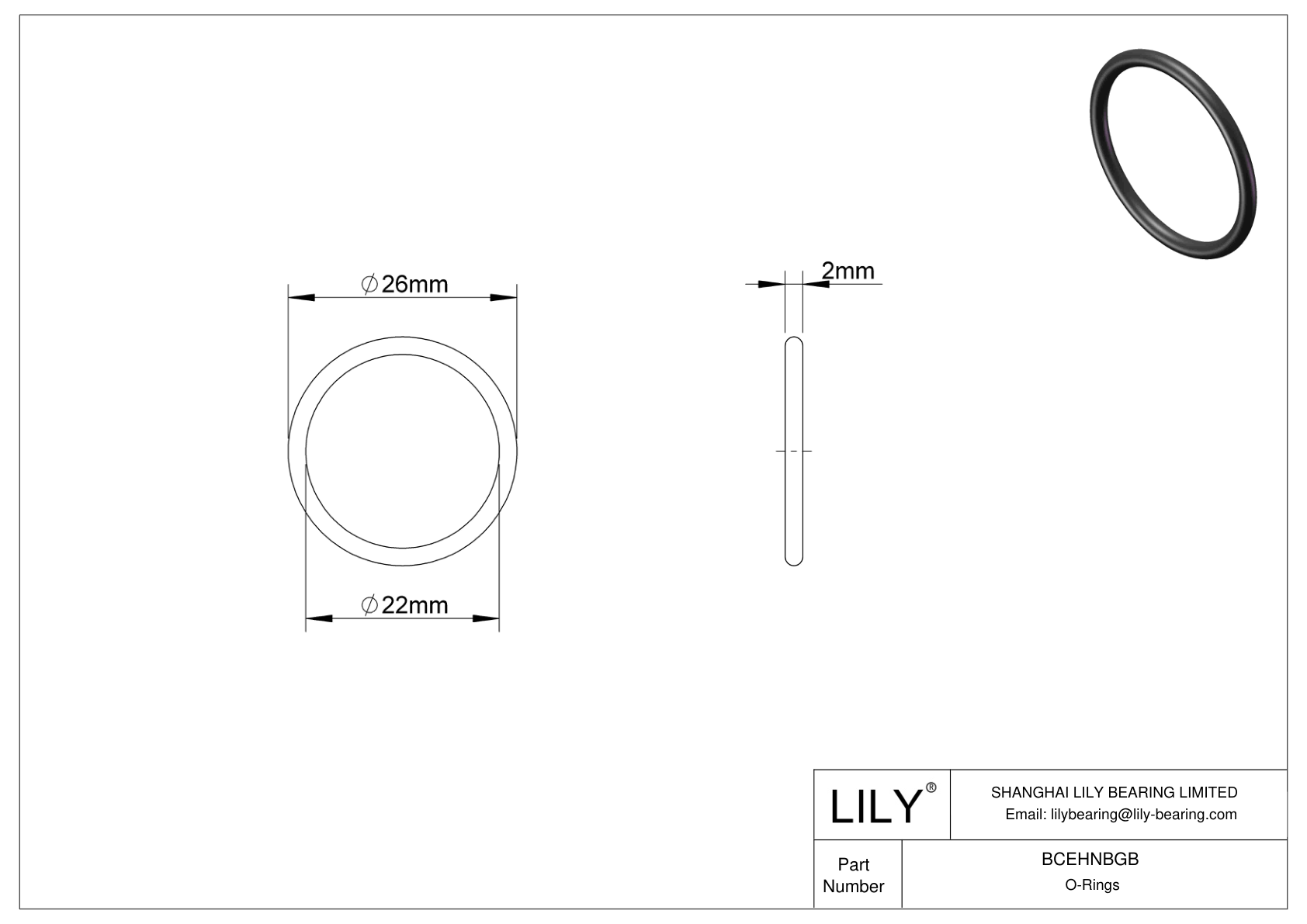 BCEHNBGB Juntas tóricas redondas resistentes al aceite cad drawing