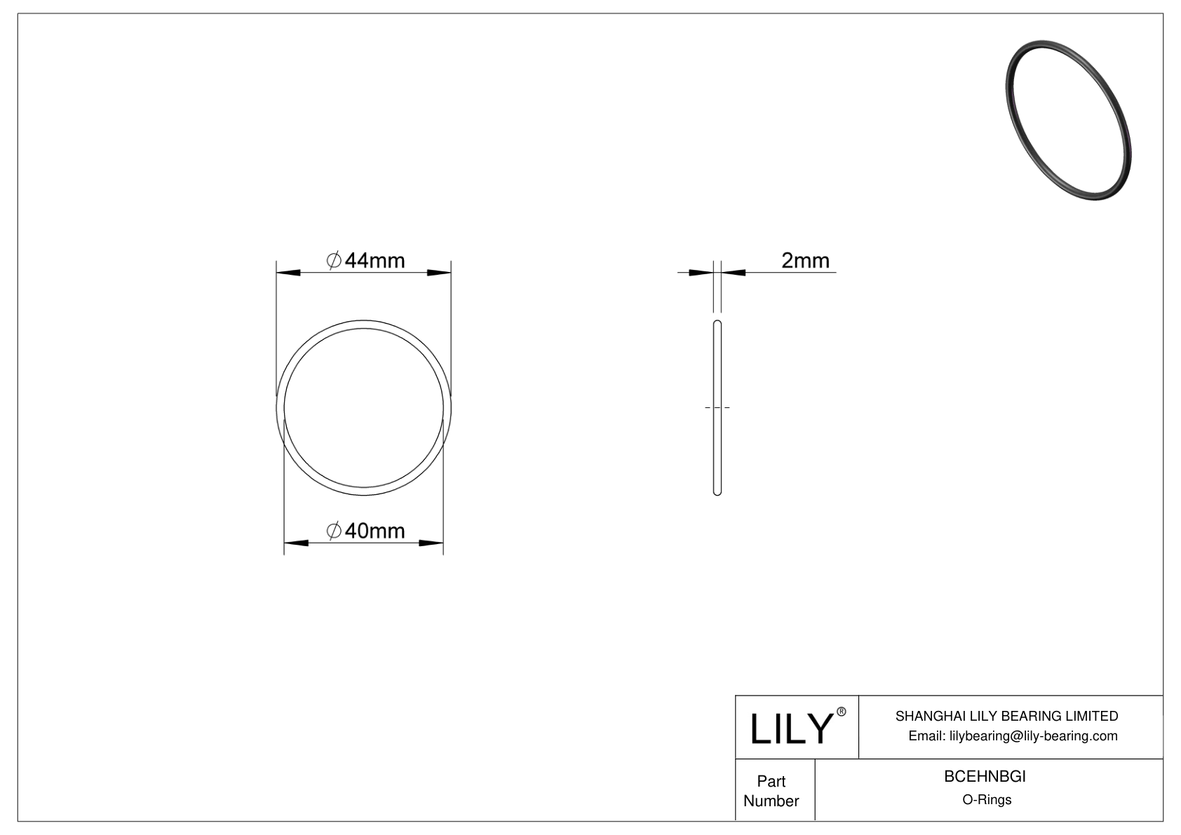 BCEHNBGI Juntas tóricas redondas resistentes al aceite cad drawing