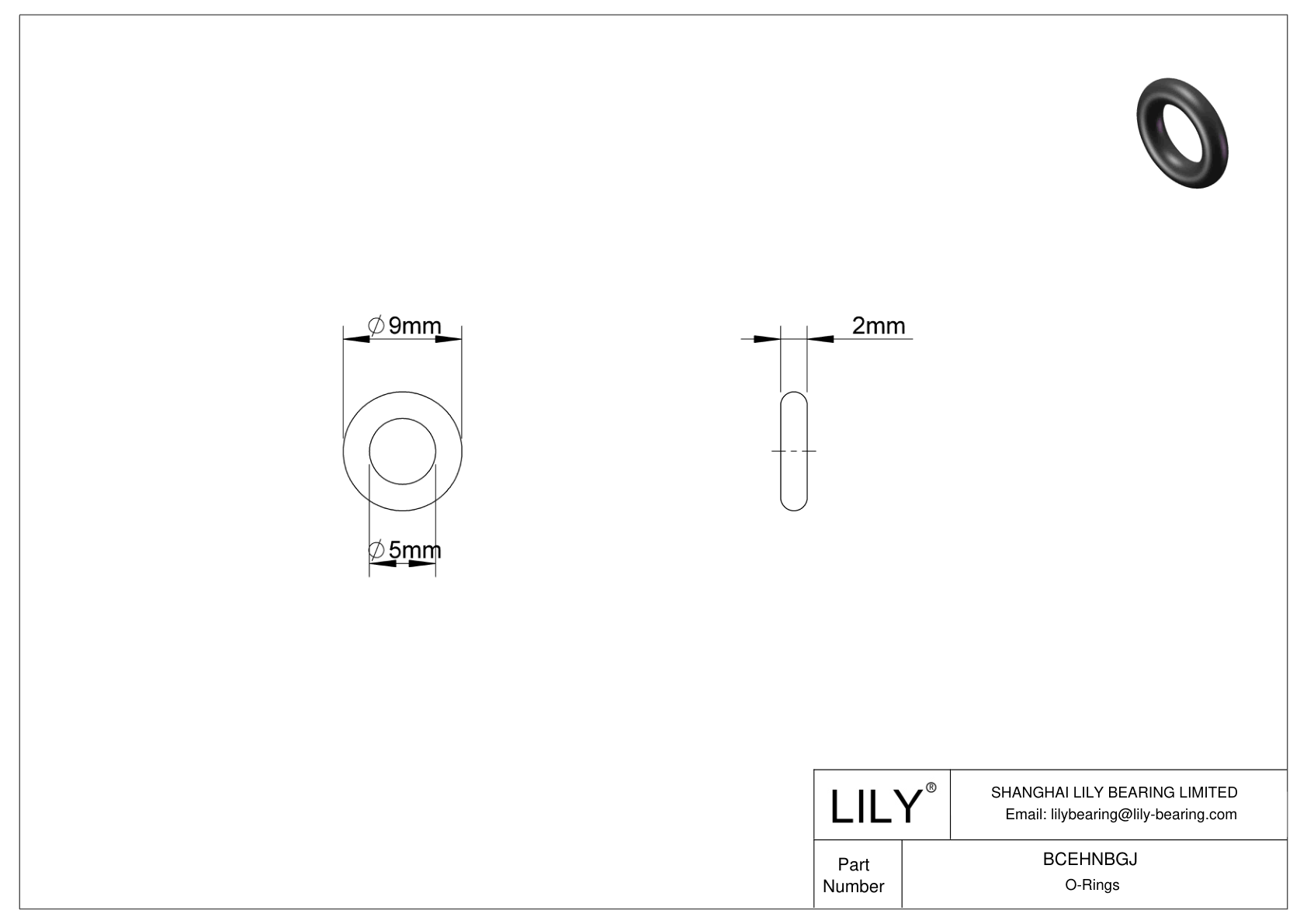 BCEHNBGJ Juntas tóricas redondas resistentes al aceite cad drawing