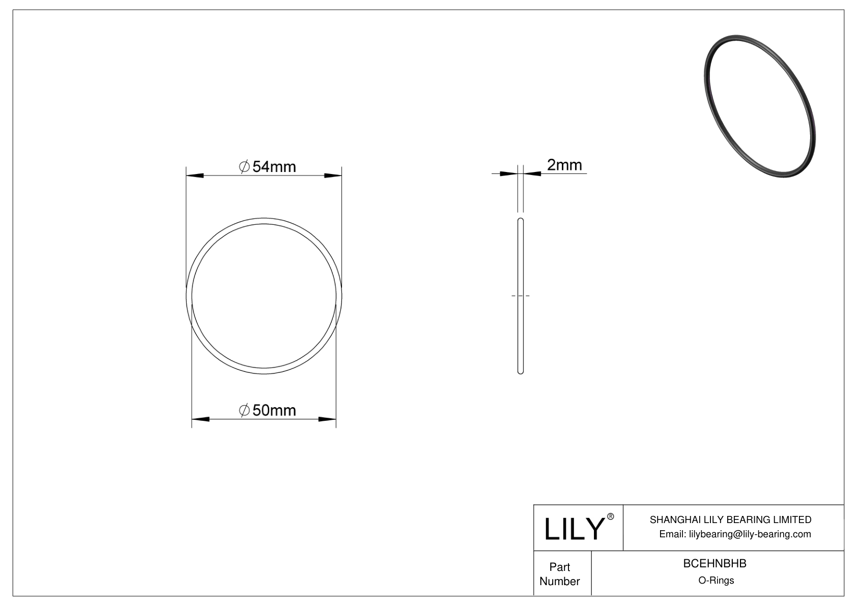 BCEHNBHB Juntas tóricas redondas resistentes al aceite cad drawing