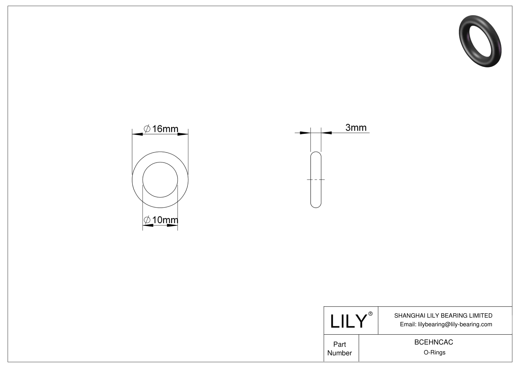 BCEHNCAC Juntas tóricas redondas resistentes al aceite cad drawing