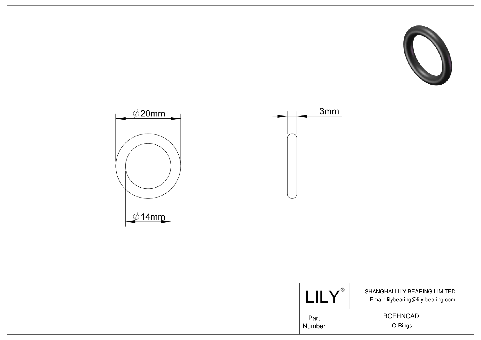 BCEHNCAD 圆形耐油 O 形圈 cad drawing