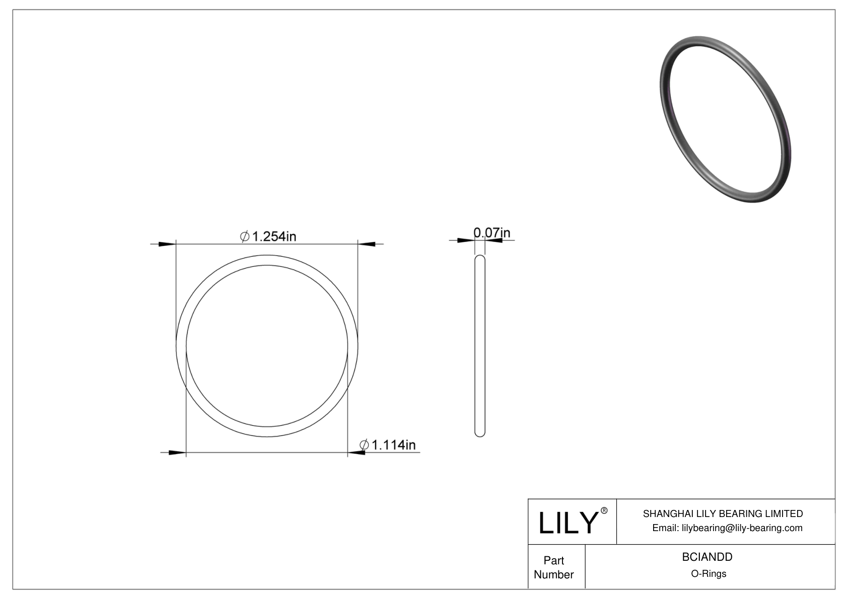 BCIANDD Chemical Resistant O-rings Round cad drawing