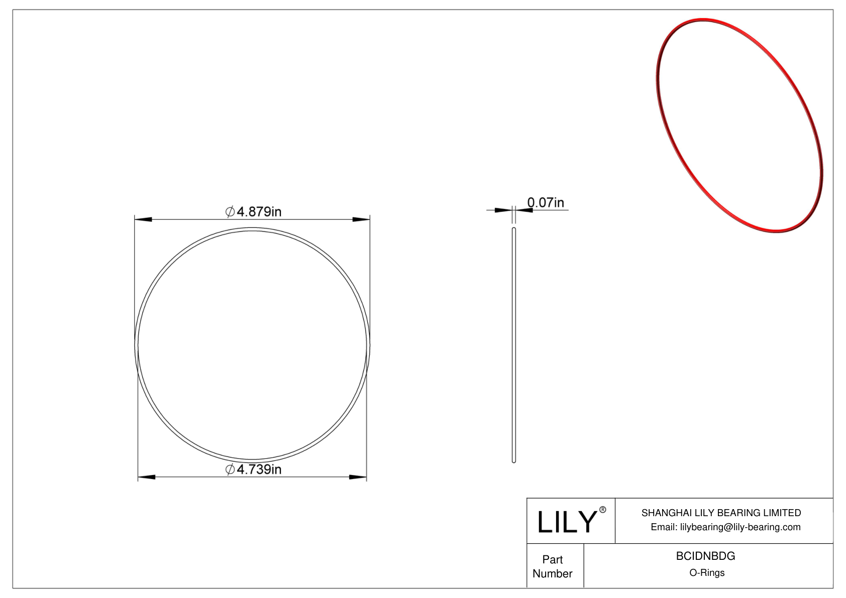 BCIDNBDG High Temperature O-Rings Round cad drawing