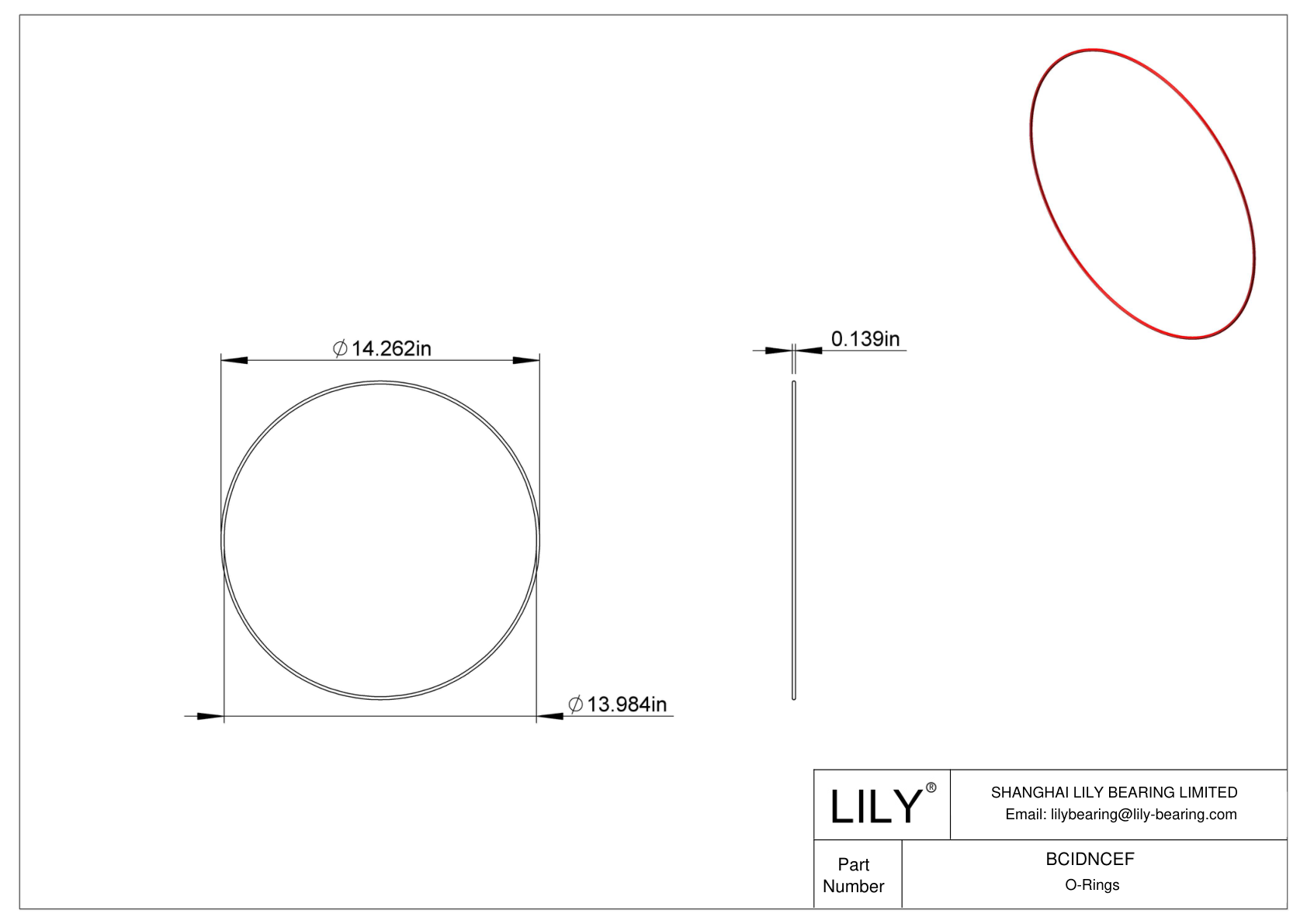 BCIDNCEF 圆形高温 O 形圈 cad drawing