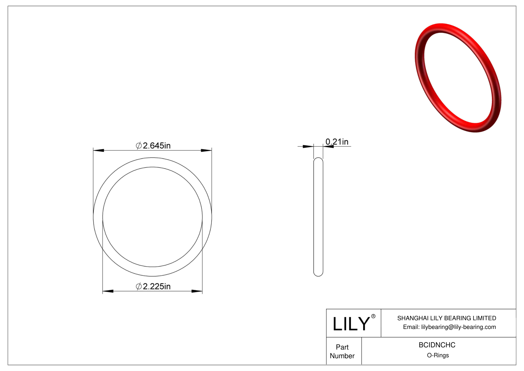 BCIDNCHC 圆形高温 O 形圈 cad drawing