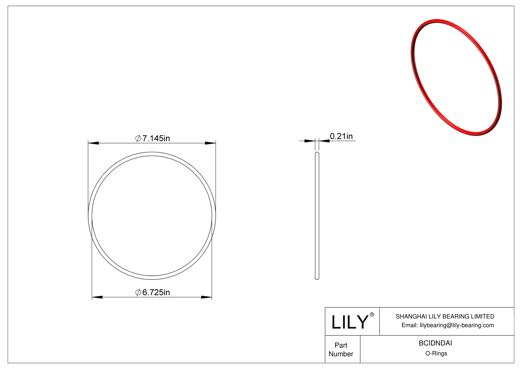 BCIDNDAI 圆形高温 O 形圈 cad drawing