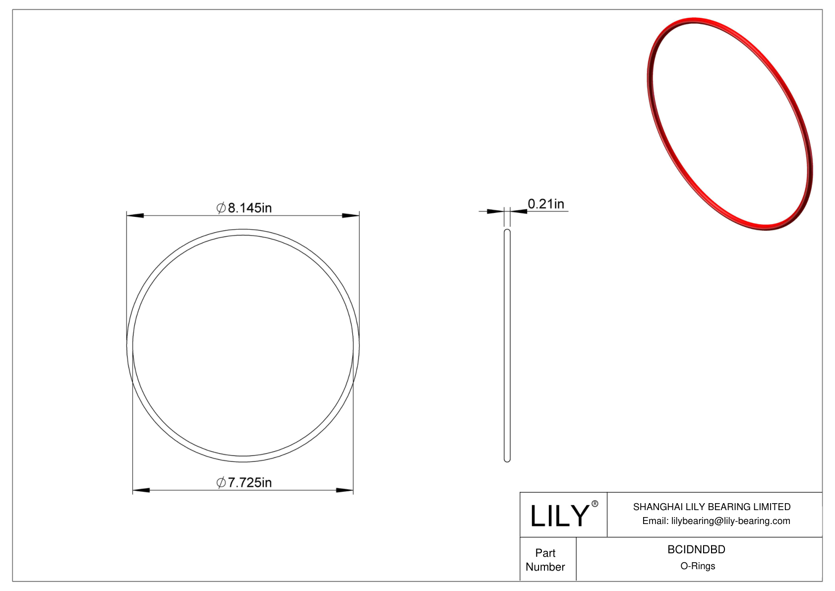 BCIDNDBD 圆形高温 O 形圈 cad drawing