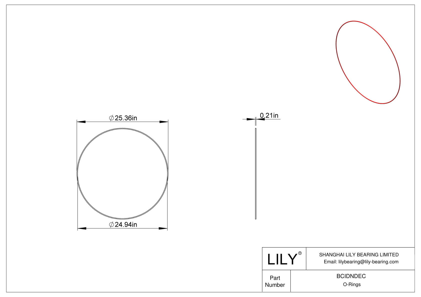 BCIDNDEC 圆形高温 O 形圈 cad drawing