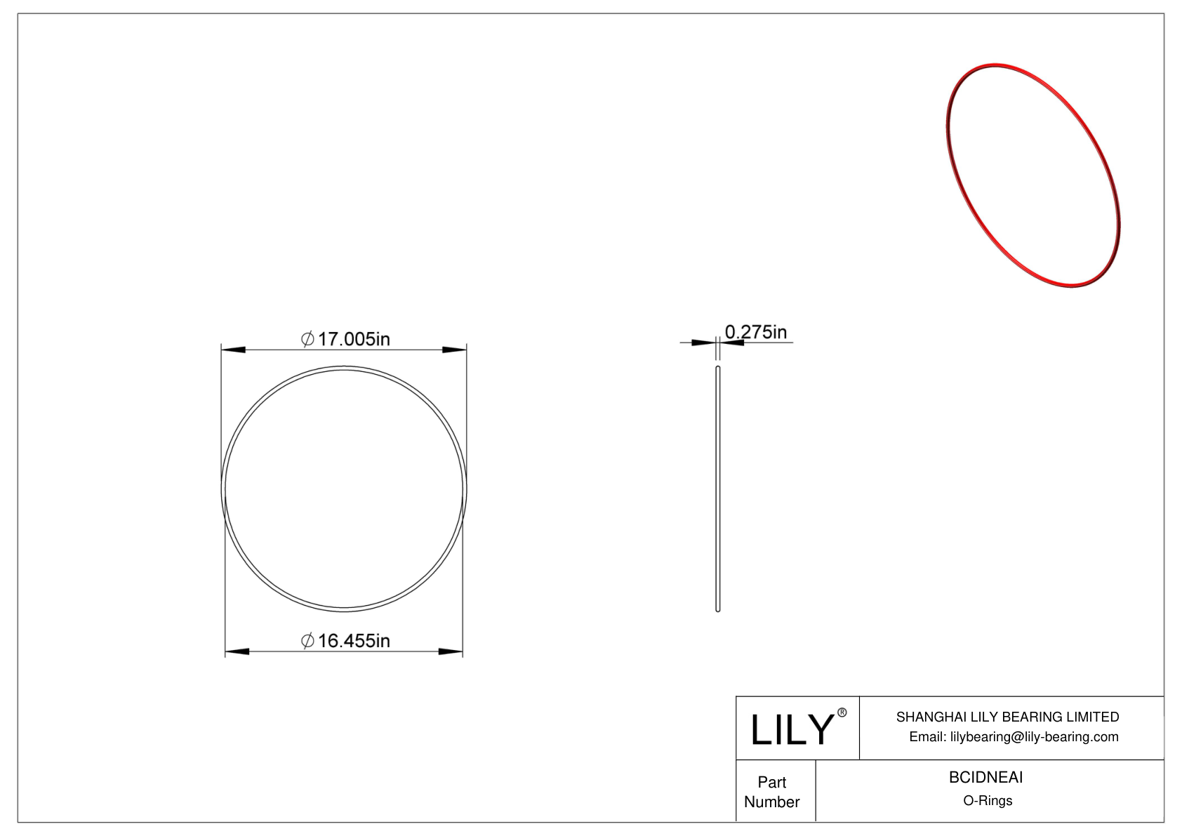 BCIDNEAI 圆形高温 O 形圈 cad drawing