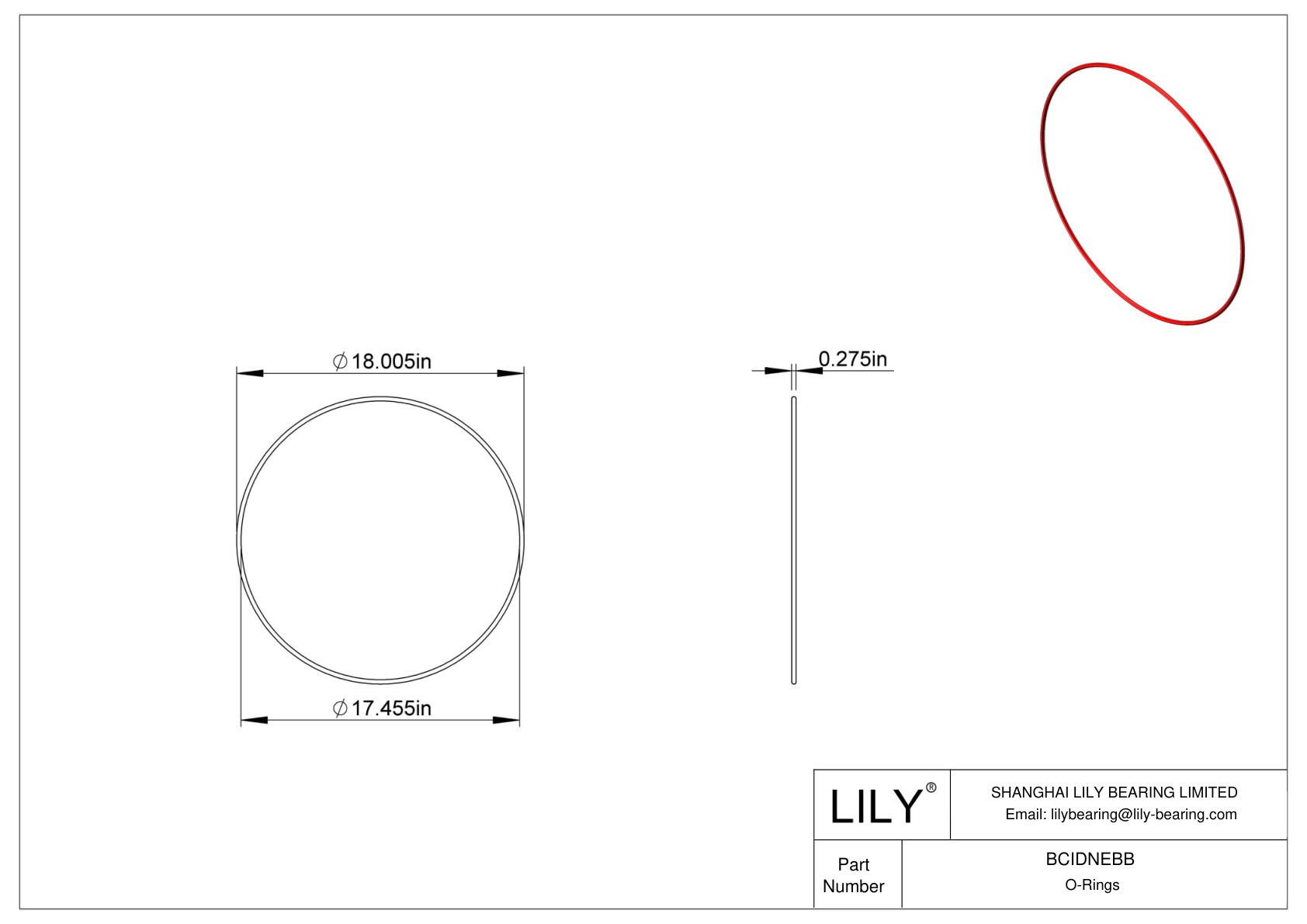 BCIDNEBB High Temperature O-Rings Round cad drawing