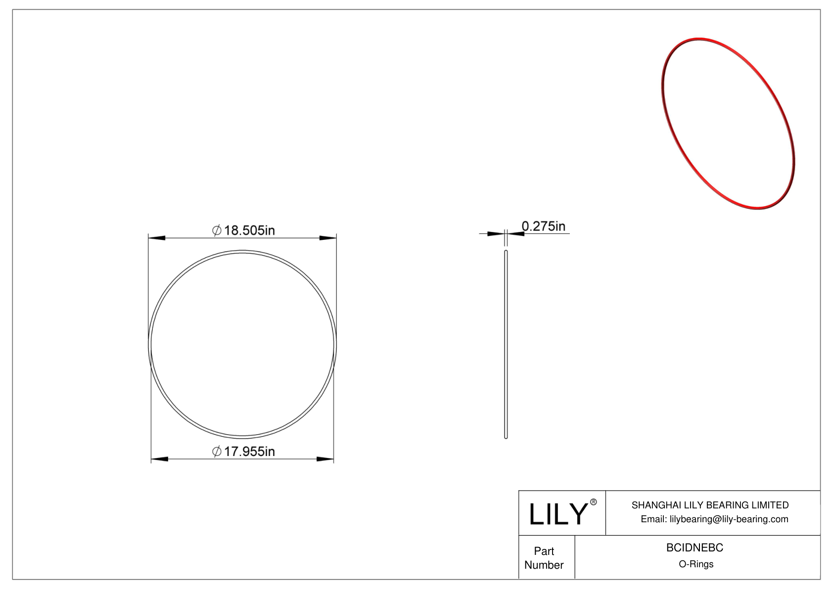 BCIDNEBC High Temperature O-Rings Round cad drawing