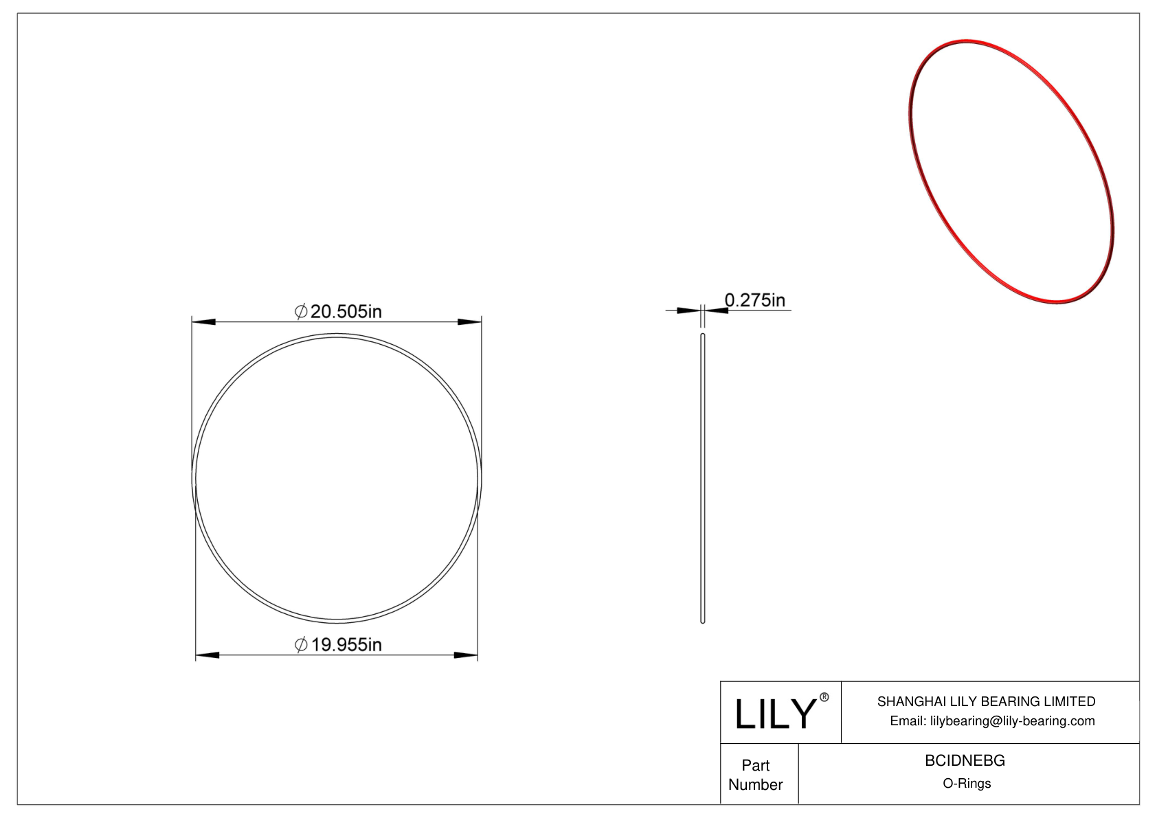 BCIDNEBG High Temperature O-Rings Round cad drawing