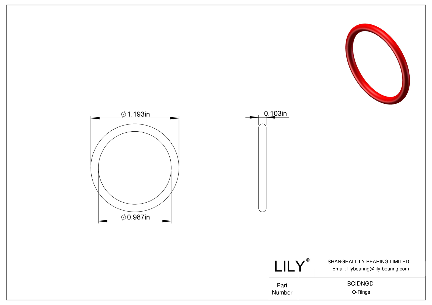 BCIDNGD High Temperature O-Rings Round cad drawing