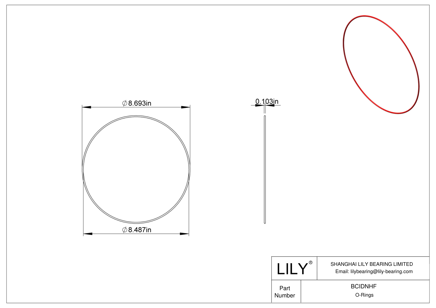 BCIDNHF 圆形高温 O 形圈 cad drawing