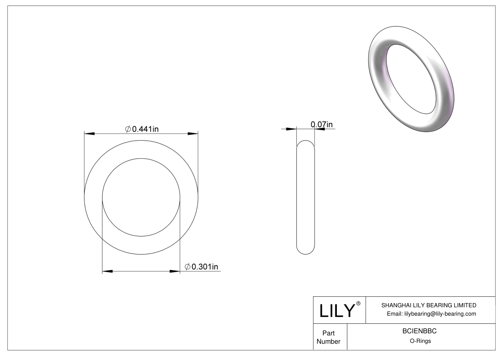 BCIENBBC Chemical Resistant O-rings Round cad drawing