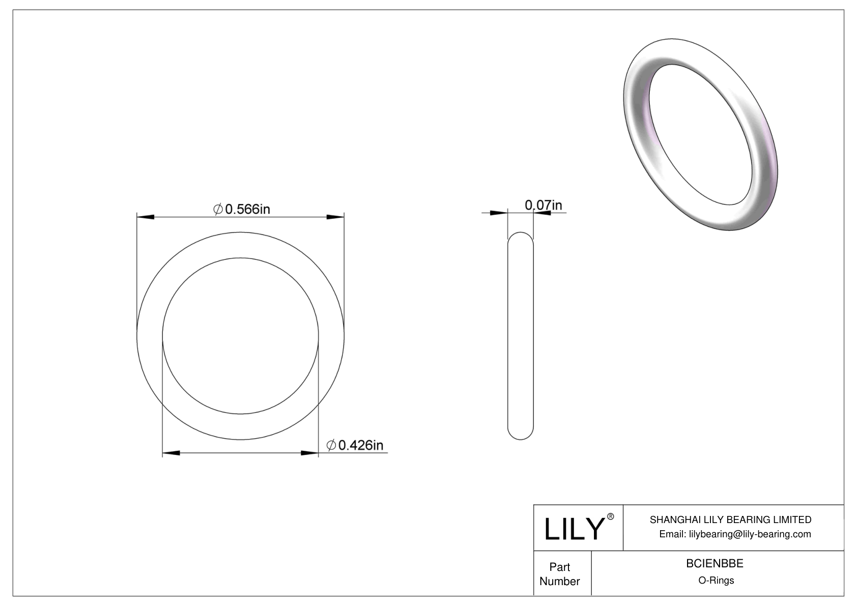BCIENBBE Chemical Resistant O-rings Round cad drawing