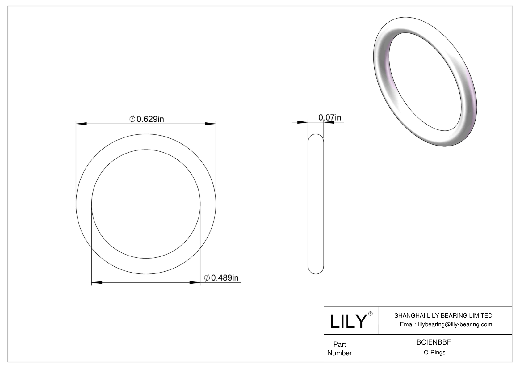 BCIENBBF Chemical Resistant O-rings Round cad drawing