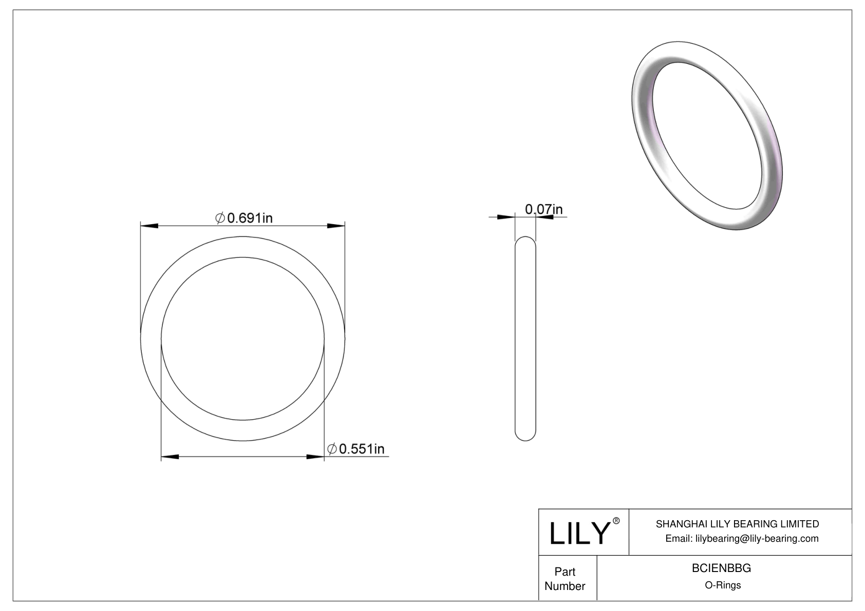 BCIENBBG Chemical Resistant O-rings Round cad drawing