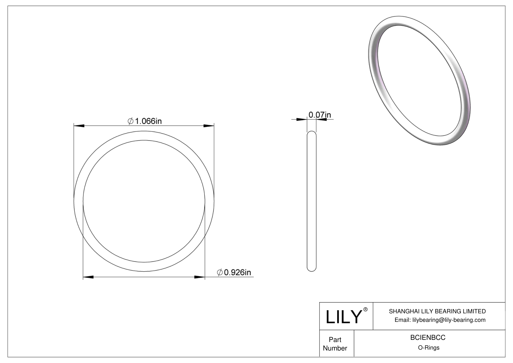 BCIENBCC Chemical Resistant O-rings Round cad drawing