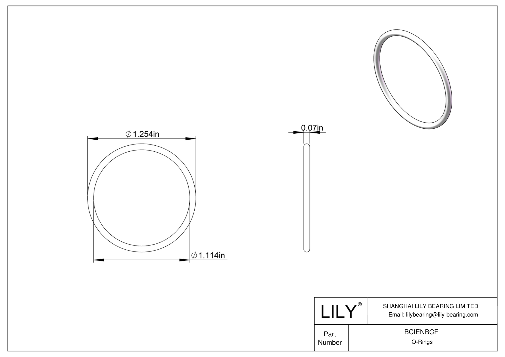 BCIENBCF Chemical Resistant O-rings Round cad drawing