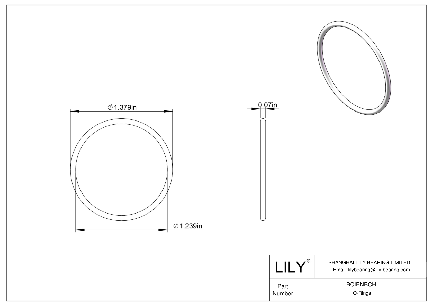 BCIENBCH Chemical Resistant O-rings Round cad drawing