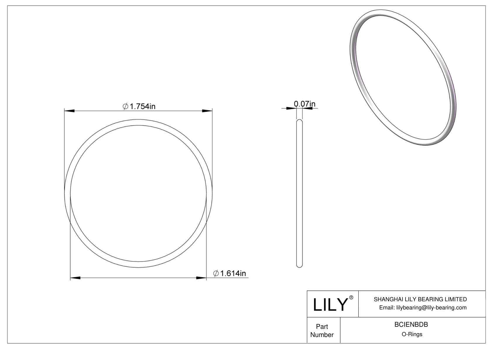BCIENBDB Chemical Resistant O-rings Round cad drawing