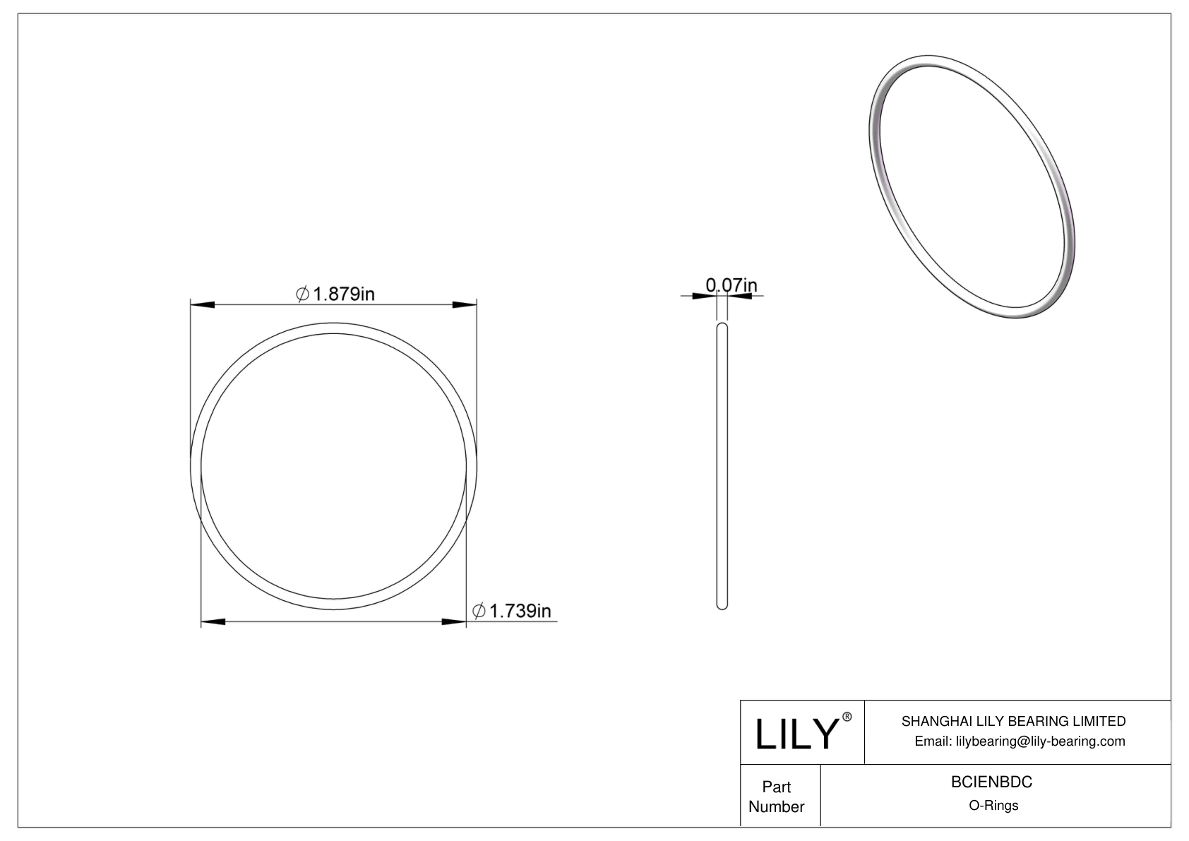 BCIENBDC Chemical Resistant O-rings Round cad drawing