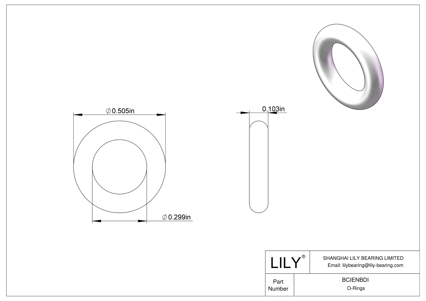 BCIENBDI Chemical Resistant O-rings Round cad drawing