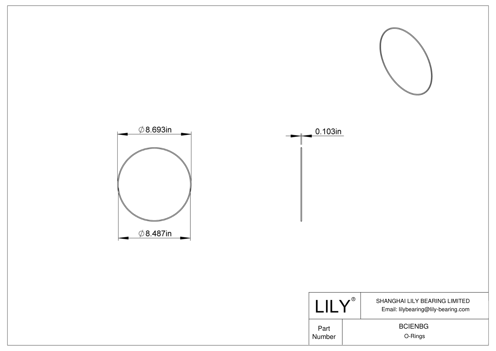 BCIENBG Chemical Resistant O-rings Round cad drawing
