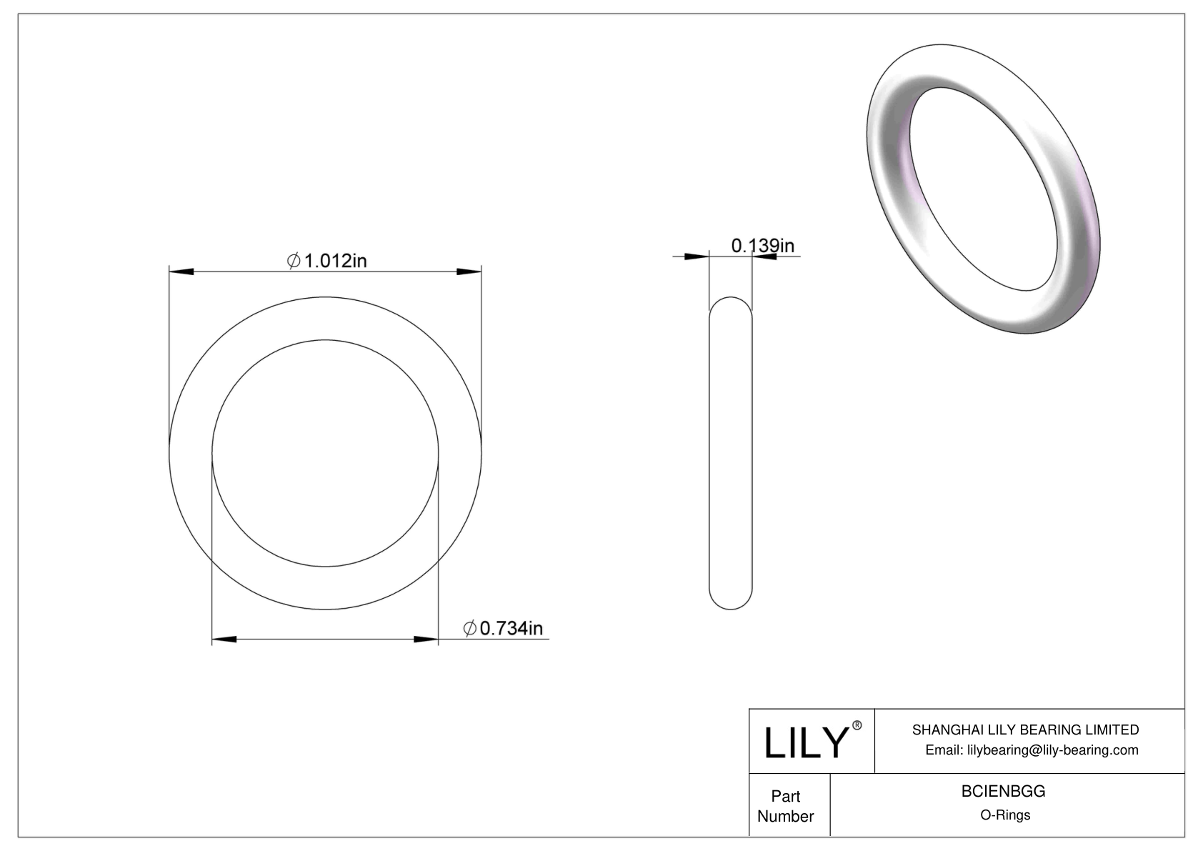BCIENBGG Chemical Resistant O-rings Round cad drawing