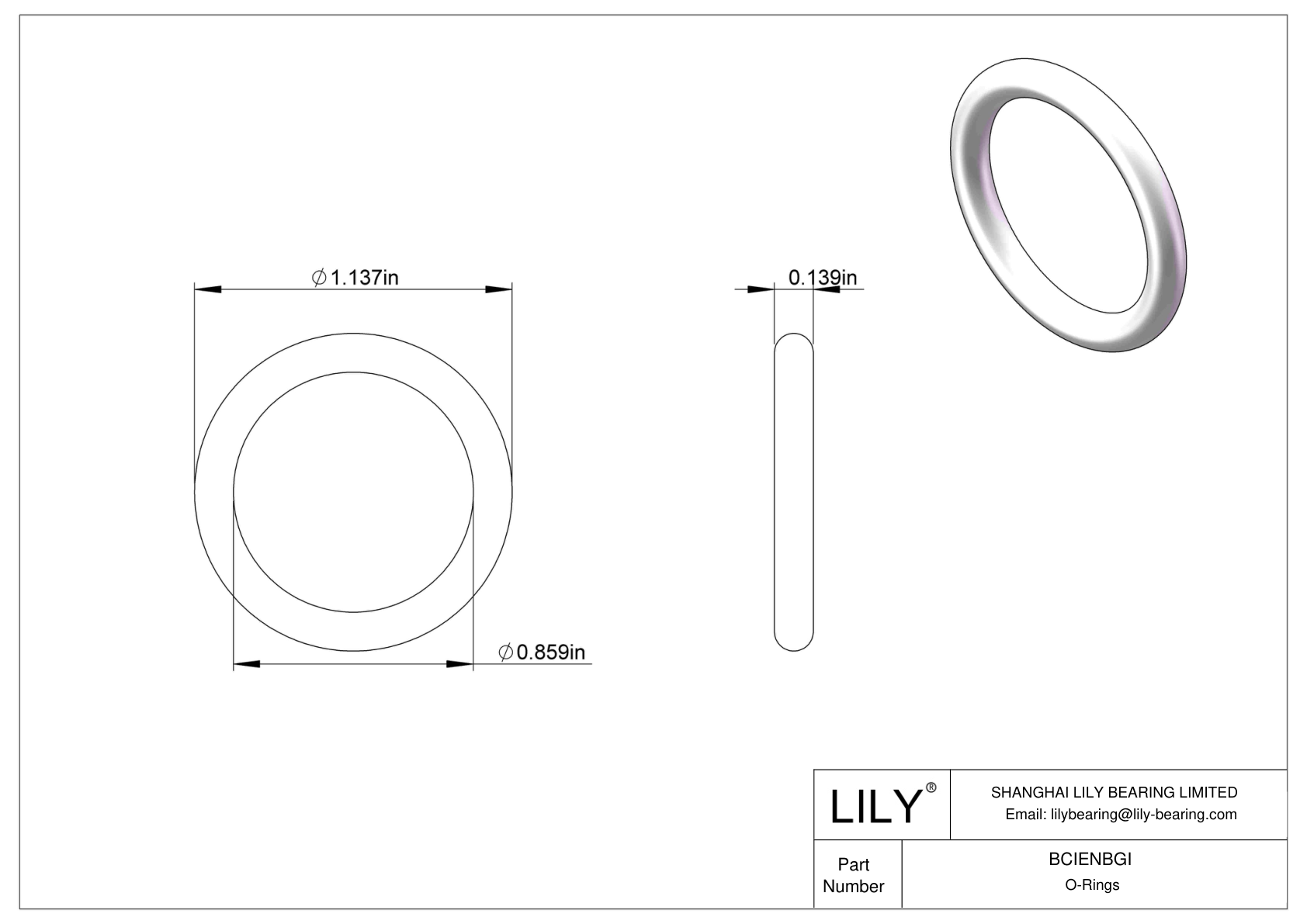 BCIENBGI Chemical Resistant O-rings Round cad drawing