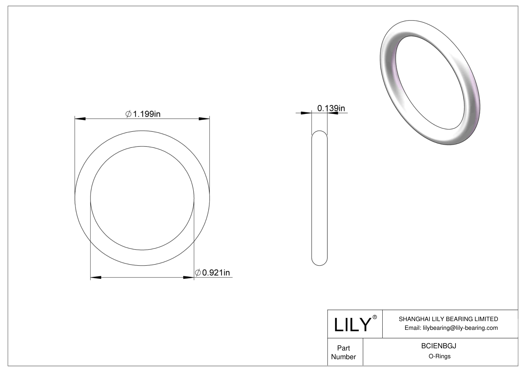 BCIENBGJ Chemical Resistant O-rings Round cad drawing
