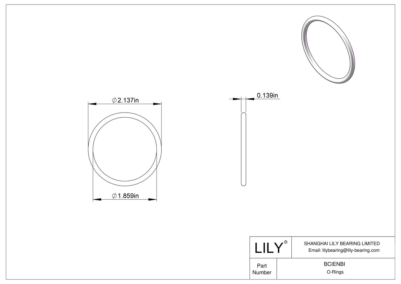 BCIENBI Chemical Resistant O-rings Round cad drawing