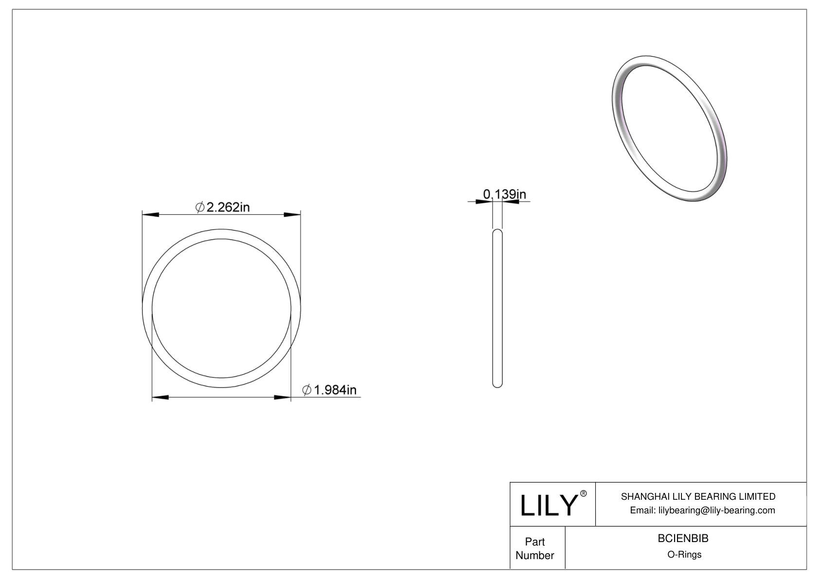 BCIENBIB Chemical Resistant O-rings Round cad drawing