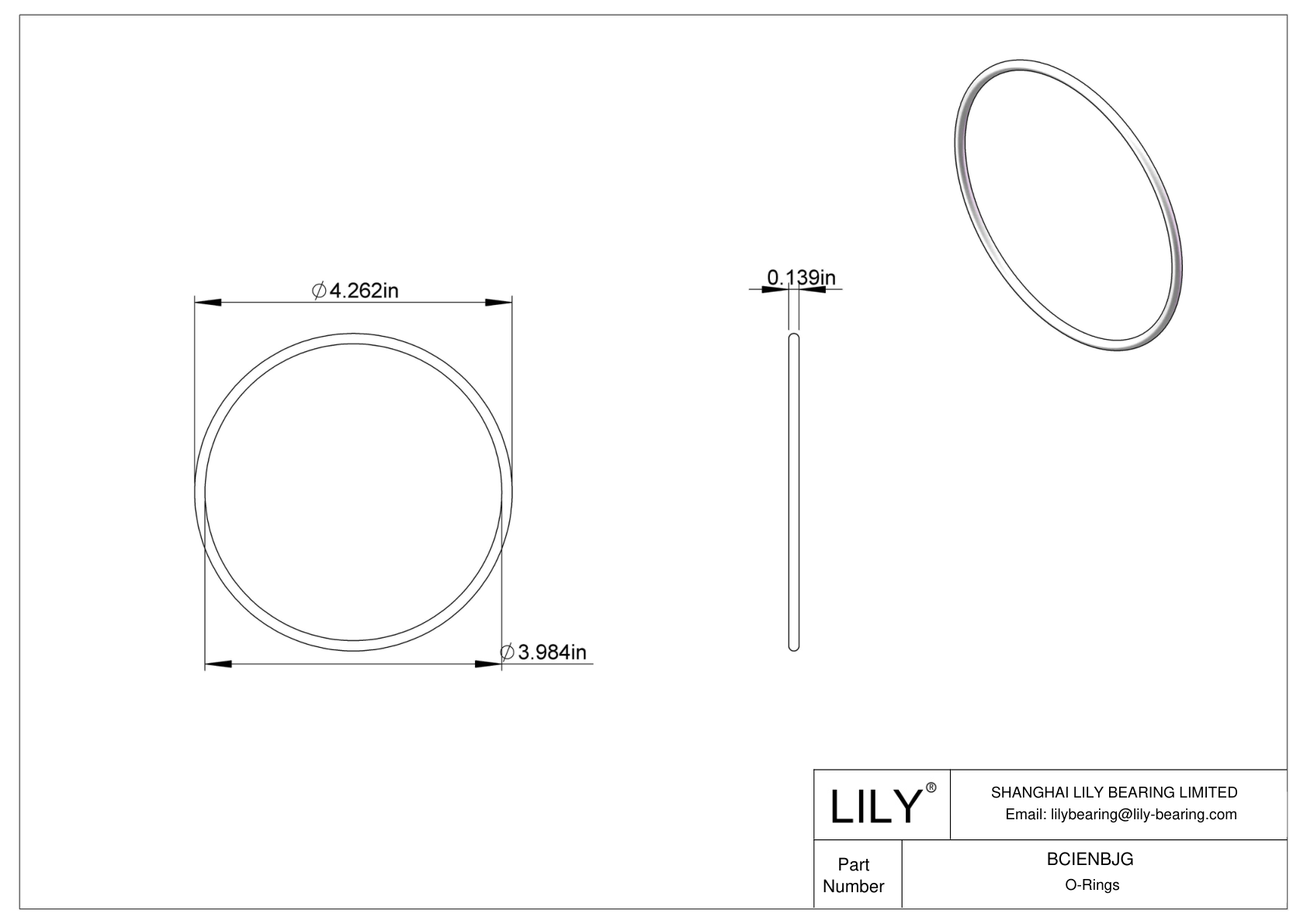 BCIENBJG Chemical Resistant O-rings Round cad drawing