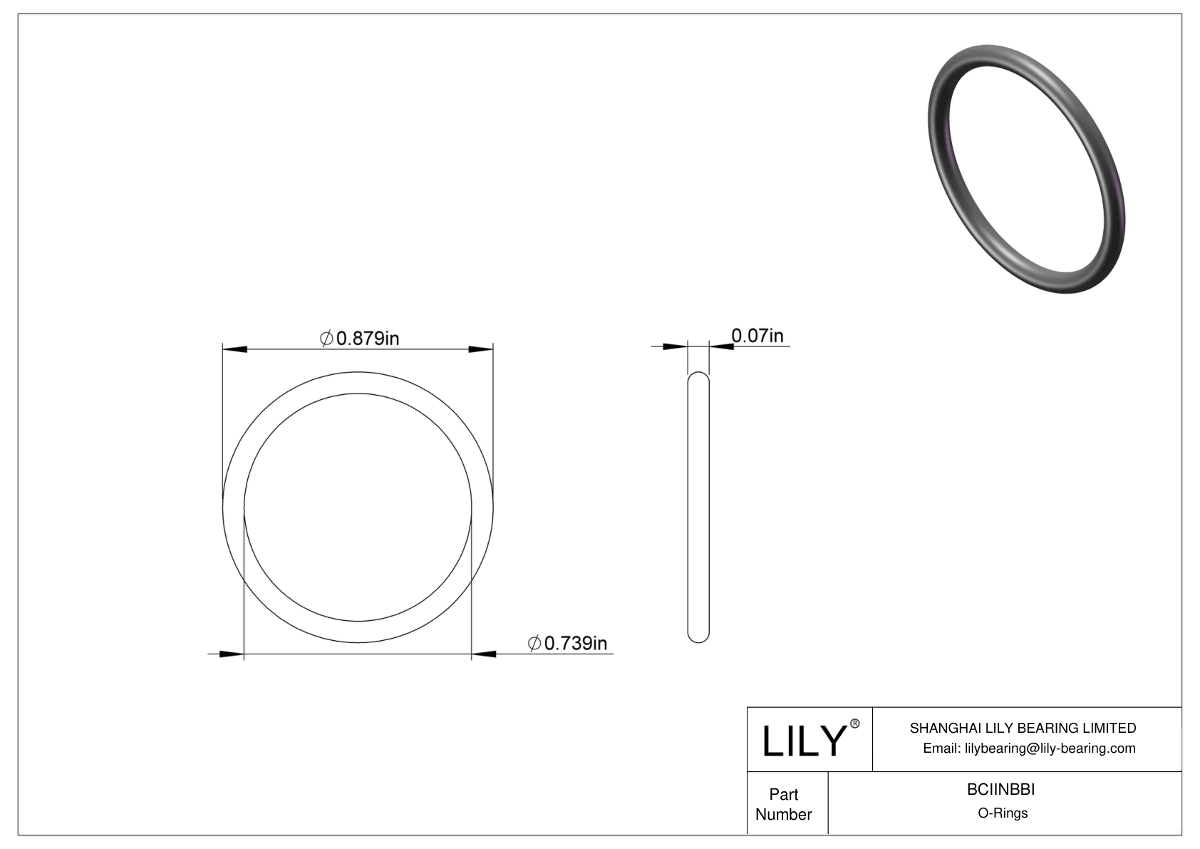 BCIINBBI Chemical Resistant O-rings Round cad drawing