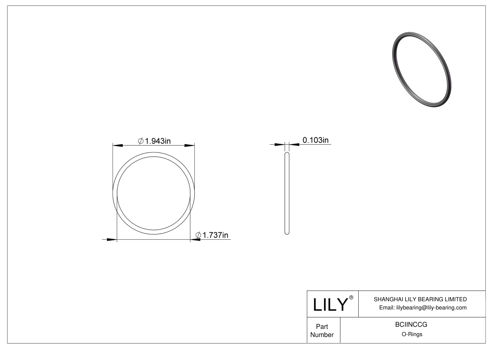 BCIINCCG 圆形耐化学性 O 形圈 cad drawing